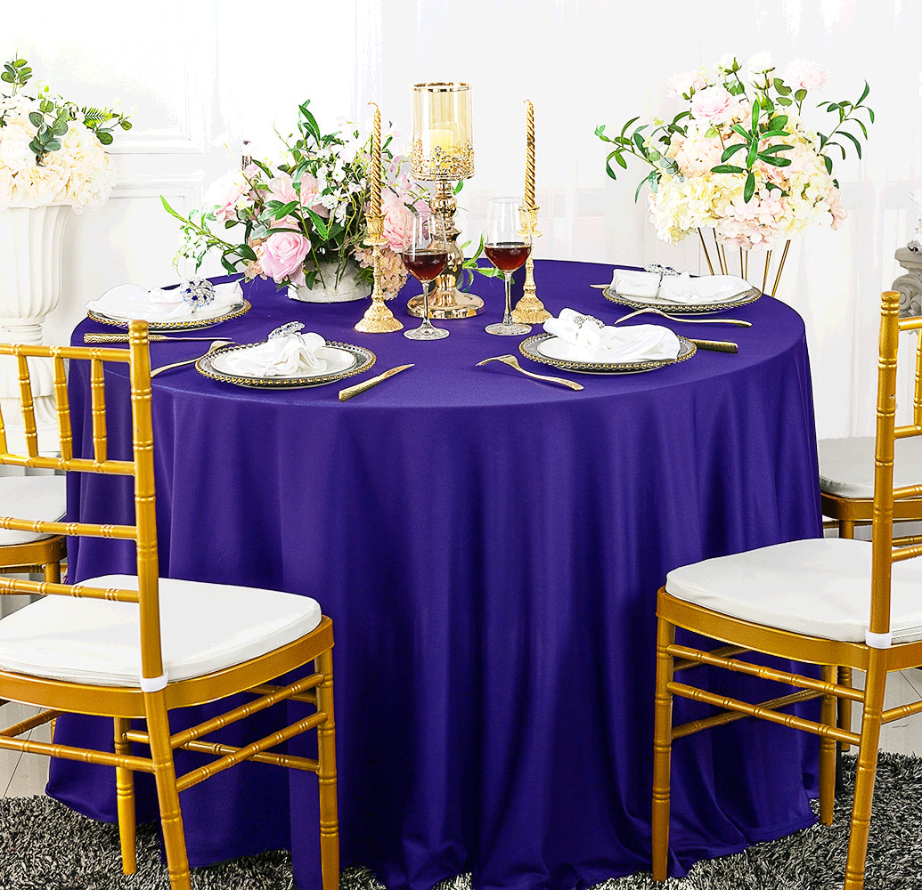 108" Seamless Round Scuba (Wrinkle-Free) (220 GSM) Tablecloth - Regency Purple (1pc)