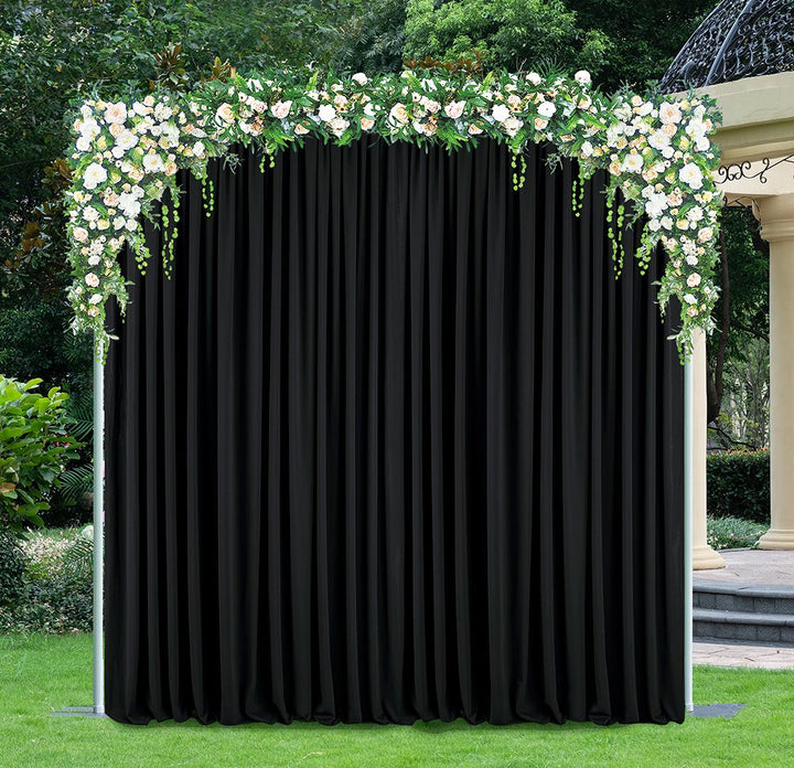 12 ft x 10 ft Scuba (Wrinkle-Free) (220 GSM) Event Backdrop Curtain Drape Panel - Black (1pc)