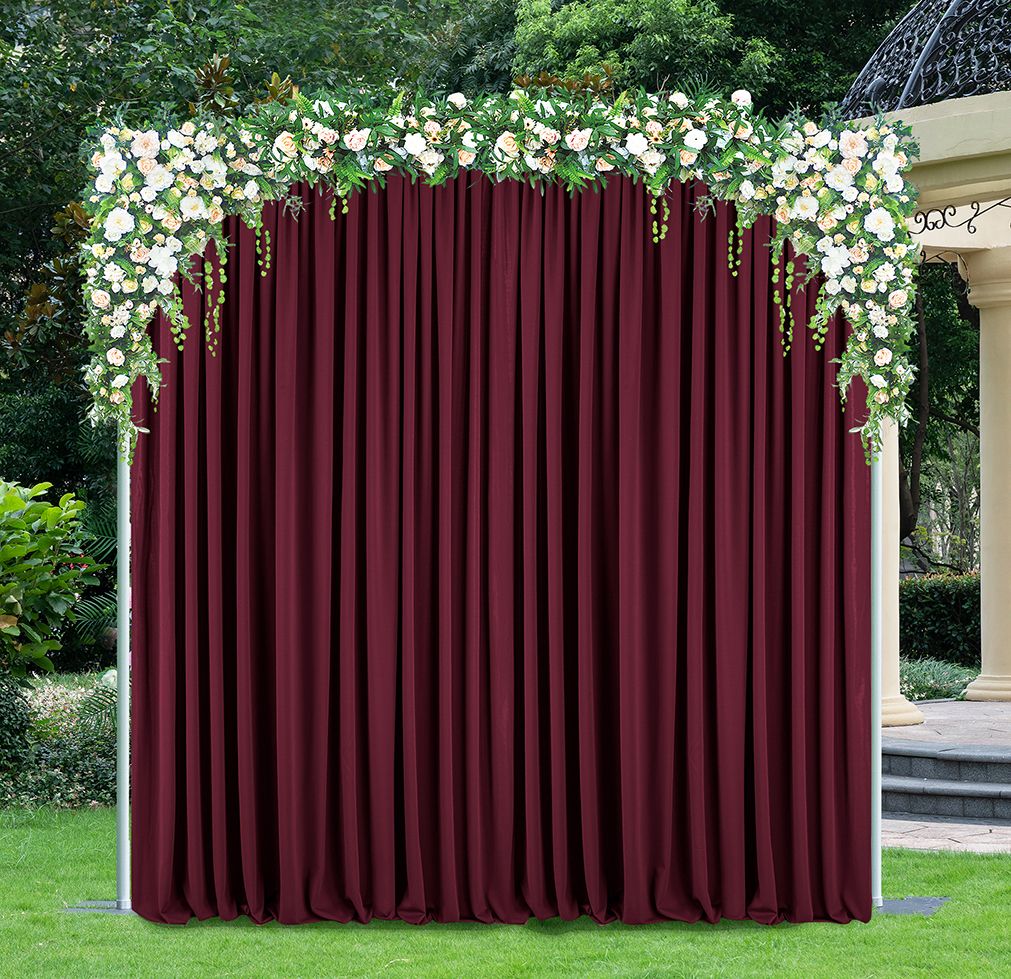 10 ft x 10 ft Scuba (Wrinkle-Free) (220 GSM) Event Backdrop Curtain Drape Panel - Burgundy (1pc)