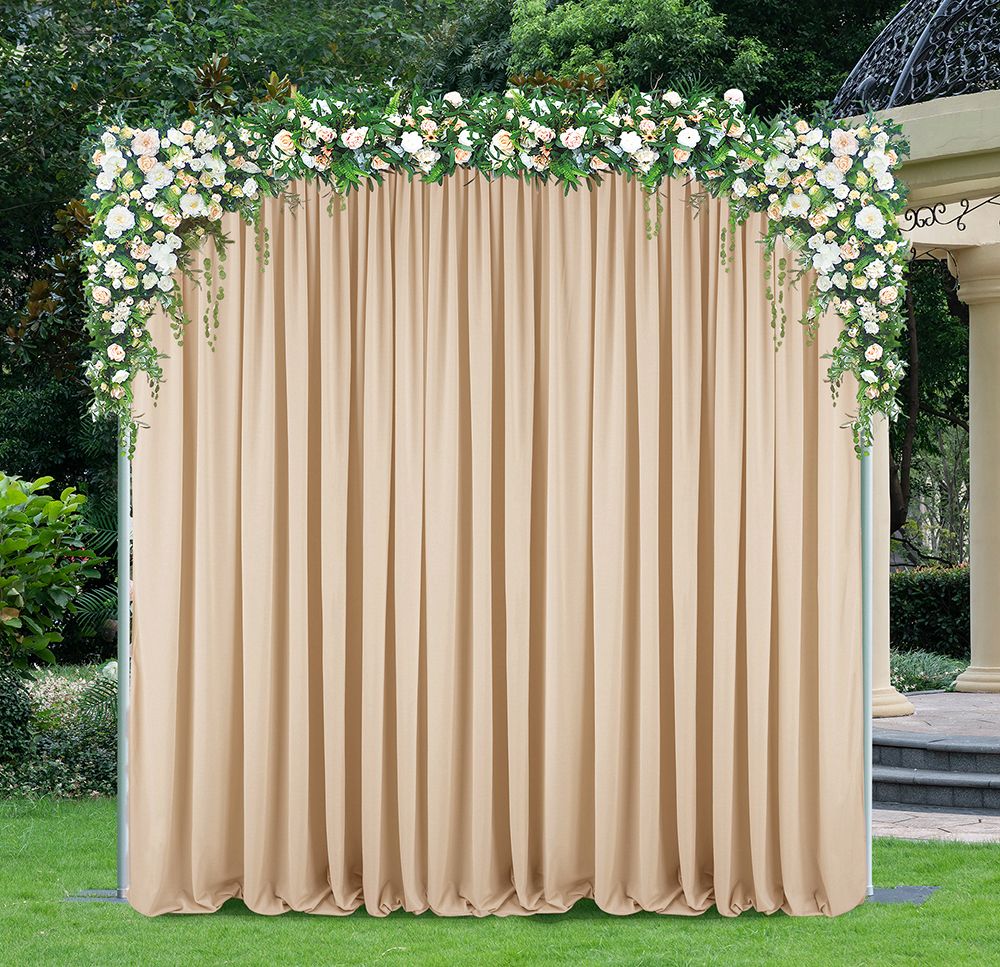 10 ft x 10 ft Scuba (Wrinkle-Free) (220 GSM) Event Backdrop Curtain Drape Panel - Champagne (1pc)