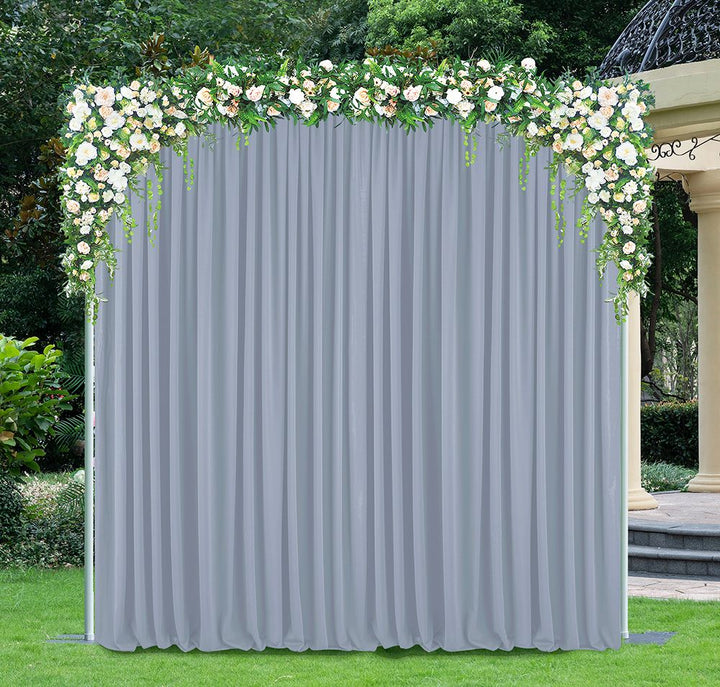 12 ft x 10 ft Scuba (Wrinkle-Free) (220 GSM) Event Backdrop Curtain Drape Panel - Dusty Blue (1pc)