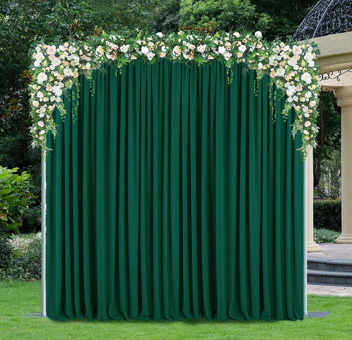 12 ft x 10 ft Scuba (Wrinkle-Free) (220 GSM) Event Backdrop Curtain Drape Panel - Hunter Green/Holly Green (1pc)