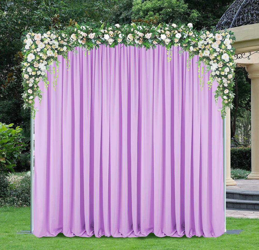12 ft x 10 ft Scuba (Wrinkle-Free) (220 GSM) Event Backdrop Curtain Drape Panel - Lavender (1pc)