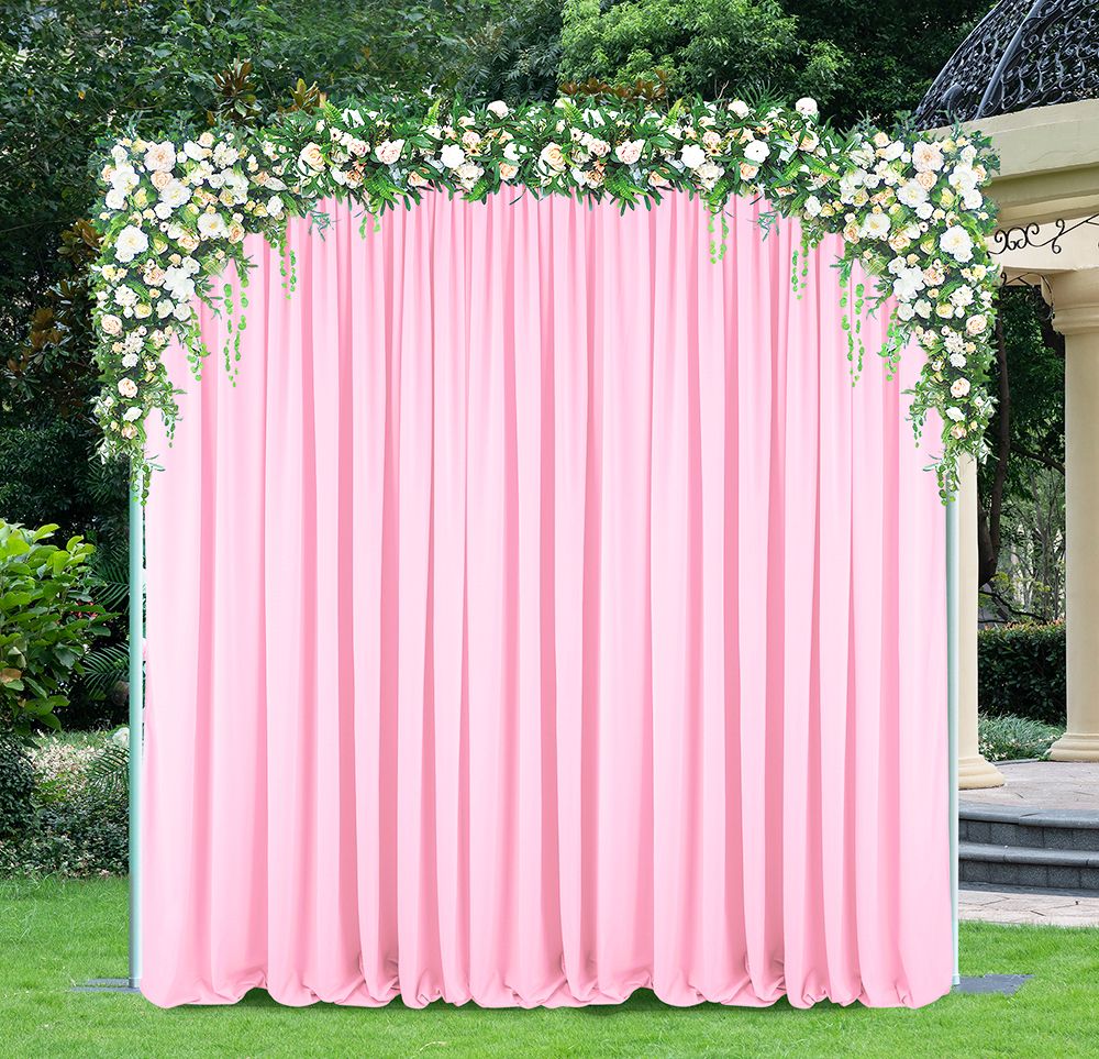 10 ft x 10 ft Scuba (Wrinkle-Free) (220 GSM) Event Backdrop Curtain Drape Panel - Pink (1pc)