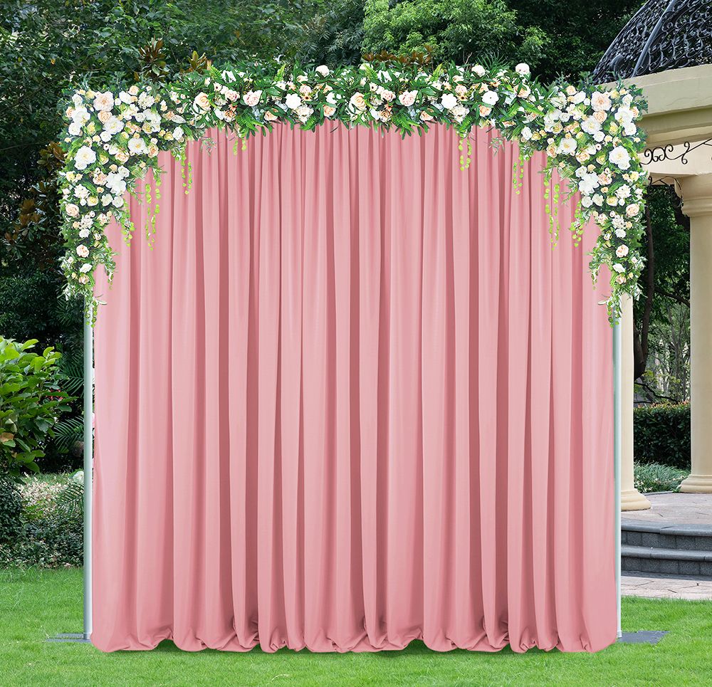 12 ft x 10 ft Scuba (Wrinkle-Free) (220 GSM) Event Backdrop Curtain Drape Panel - Rose Pink (1pc)