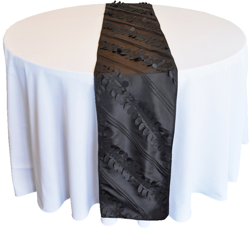 12"x108" Forest Taffeta Table Runner - Black (1pc)