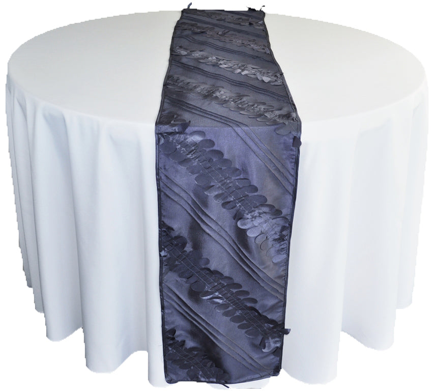 12"x108" Forest Taffeta Table Runner - Pewter/Charcoal (1pc)