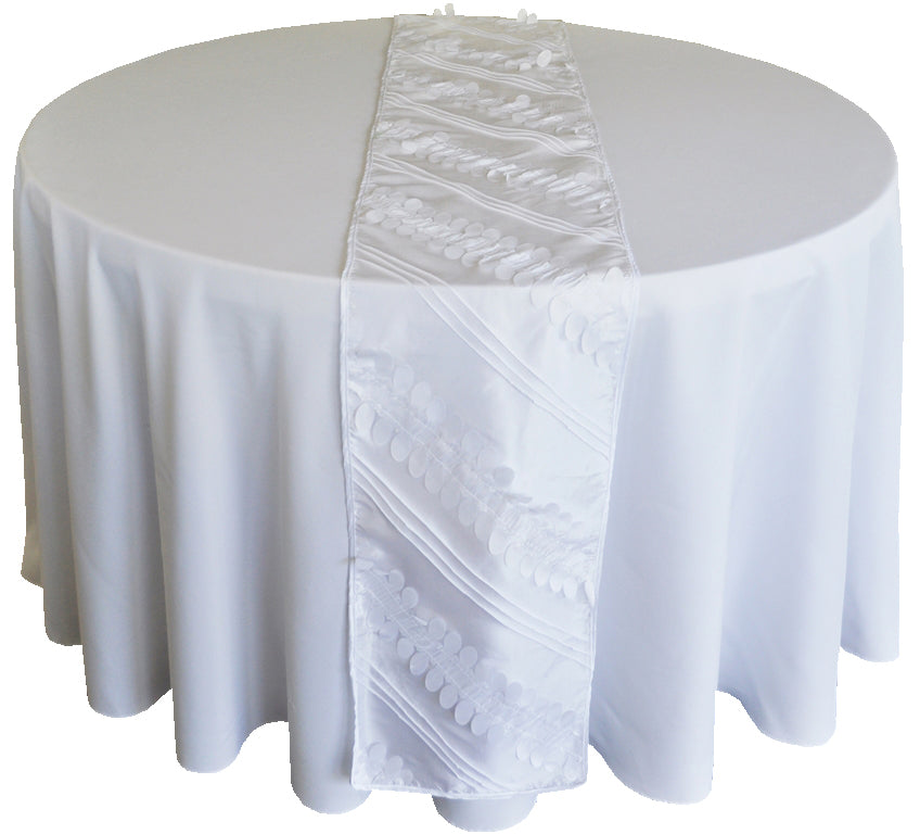 12"x108" Forest Taffeta Table Runner - White (1pc)