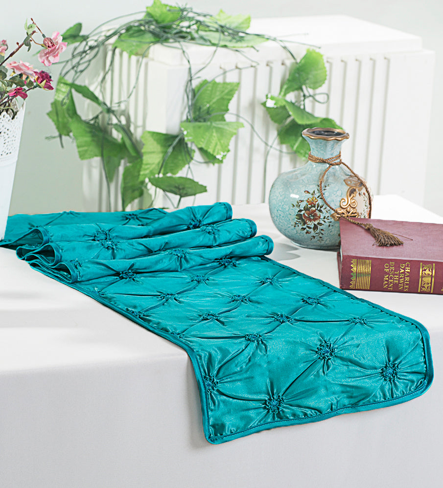 12"x108" Pinchwheel Taffeta Table Runner - Oasis (1pc)