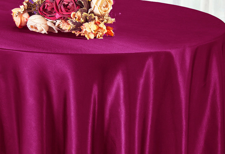 Nappe ronde en satin 120" - Sangria (1pc)