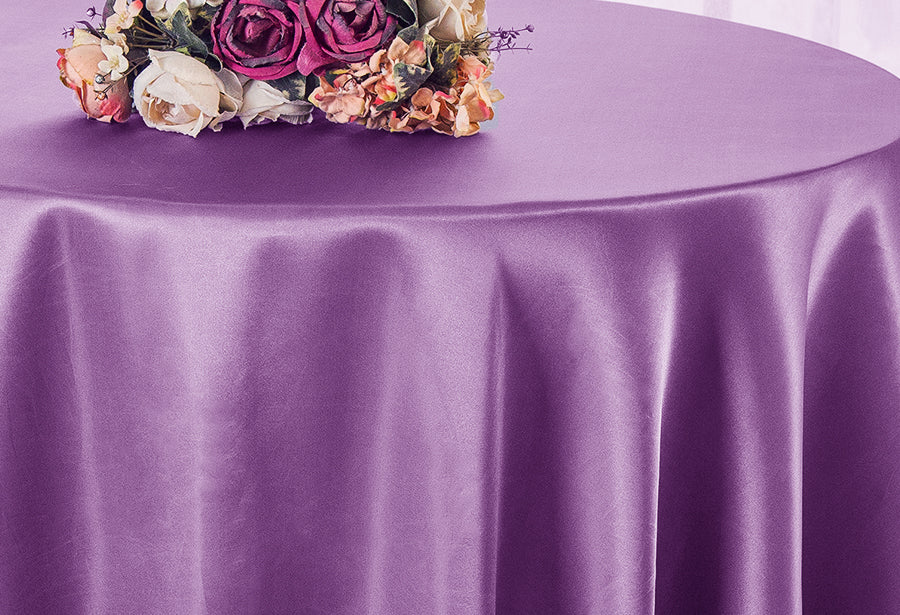 108" Seamless Round Satin Tablecloth - Wisteria (1pc)