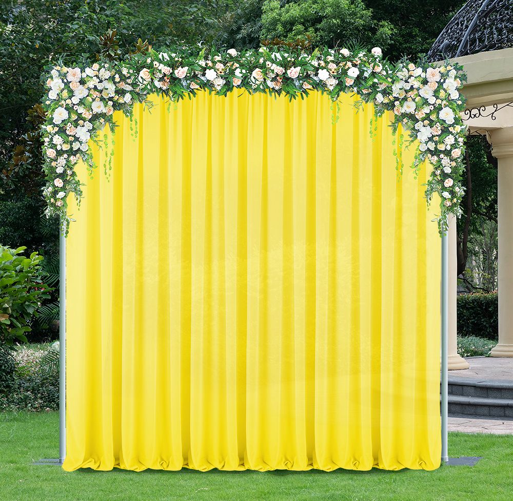 10 ft x 58" Chiffon Event Backdrop Curtain Drape Panel - Canary Yellow (1pc)