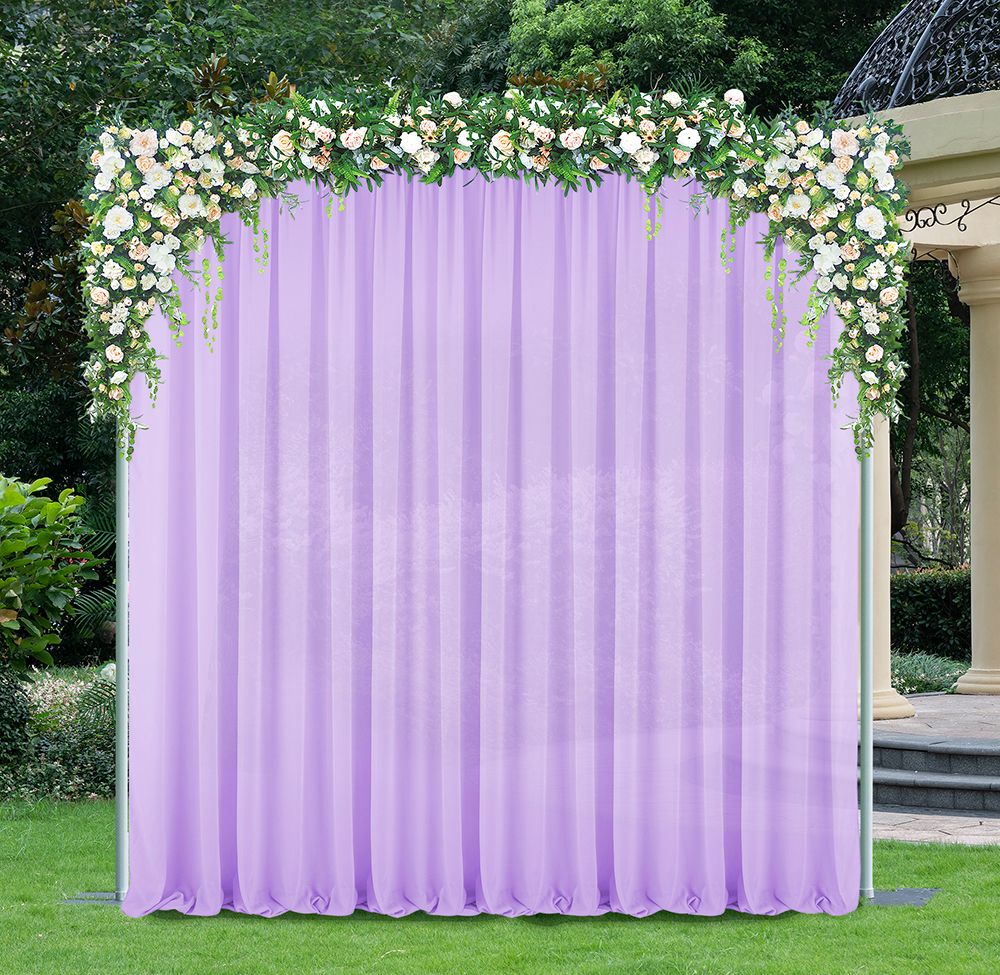 10 ft x 58" Chiffon Event Backdrop Curtain Drape Panel - Lavender (1pc)