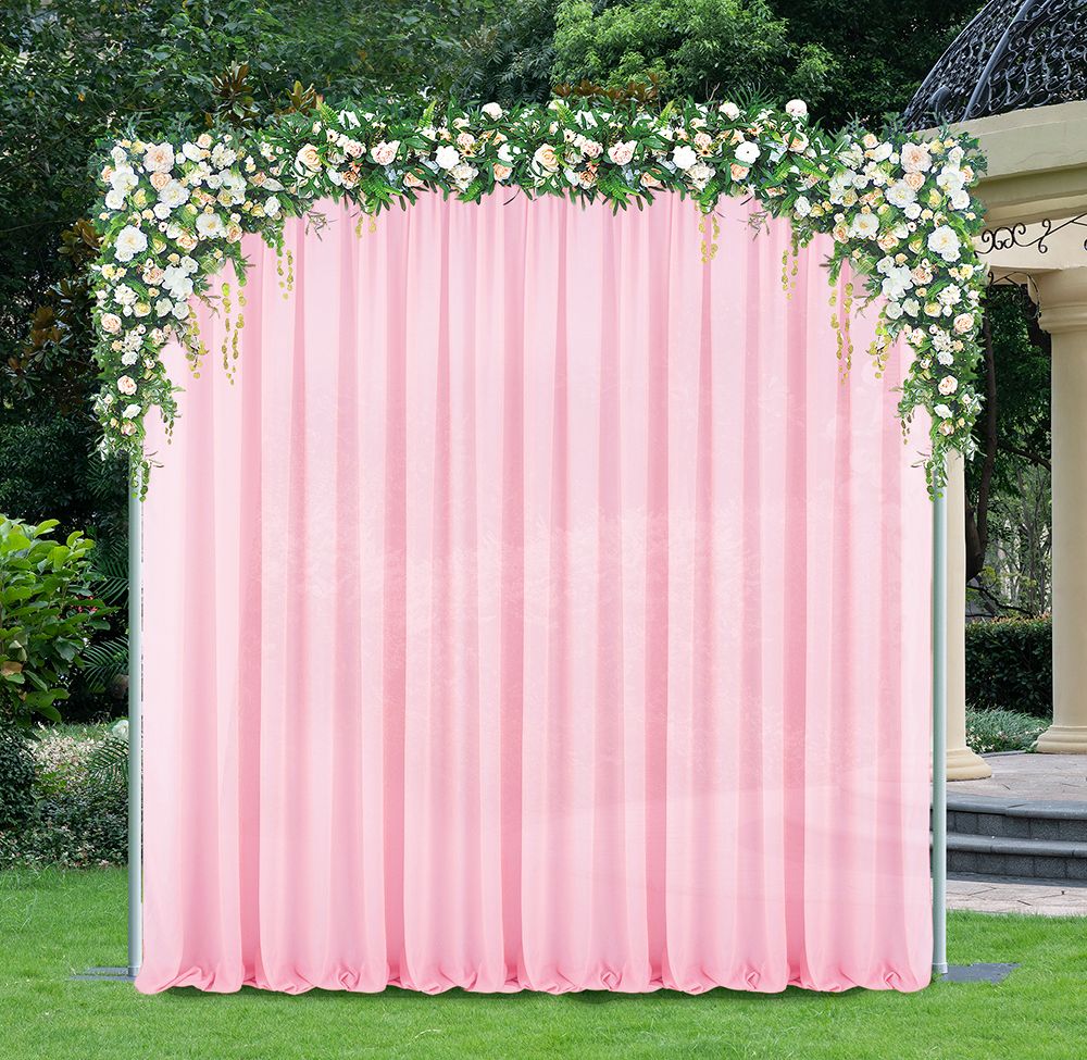 10 ft x 58" Chiffon Event Backdrop Curtain Drape Panel - Pink (1pc)