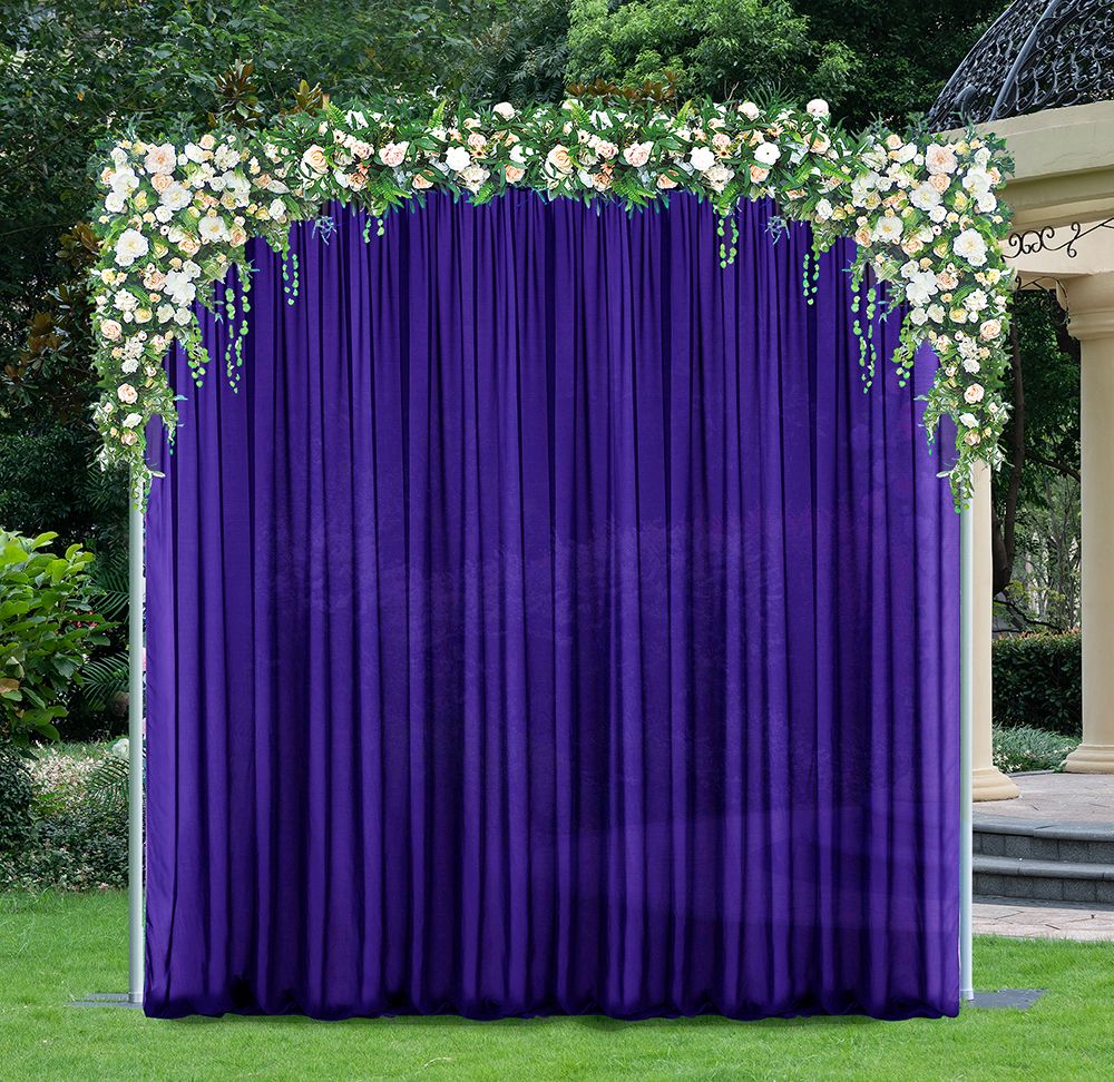 10 ft x 58" Chiffon Event Backdrop Curtain Drape Panel - Regency Purple (1pc)