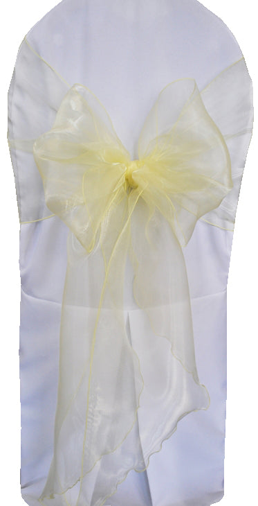 12"x116" Angle End Organza Chair Sashes - Baby Maize (10pcs/pk)