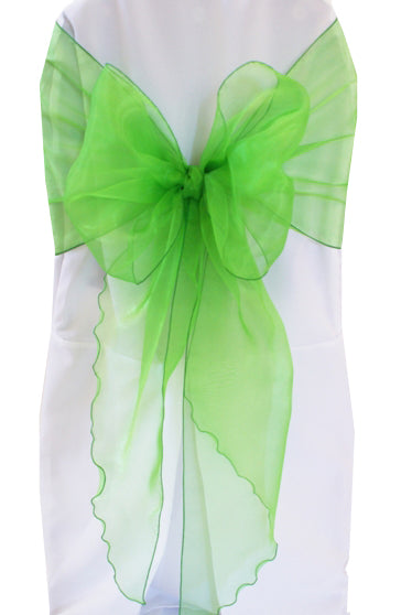 12"x116" Angle End Organza Chair Sashes - Emerald Green (10pcs/pk)