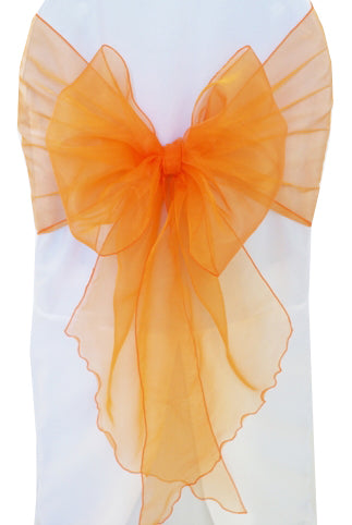 12"x116" Angle End Organza Chair Sashes - Tangerine (10pcs/pk)