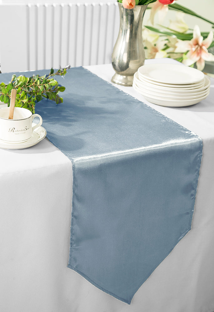 13.5"x108" Satin Table Runner - Dusty Blue (1pc)