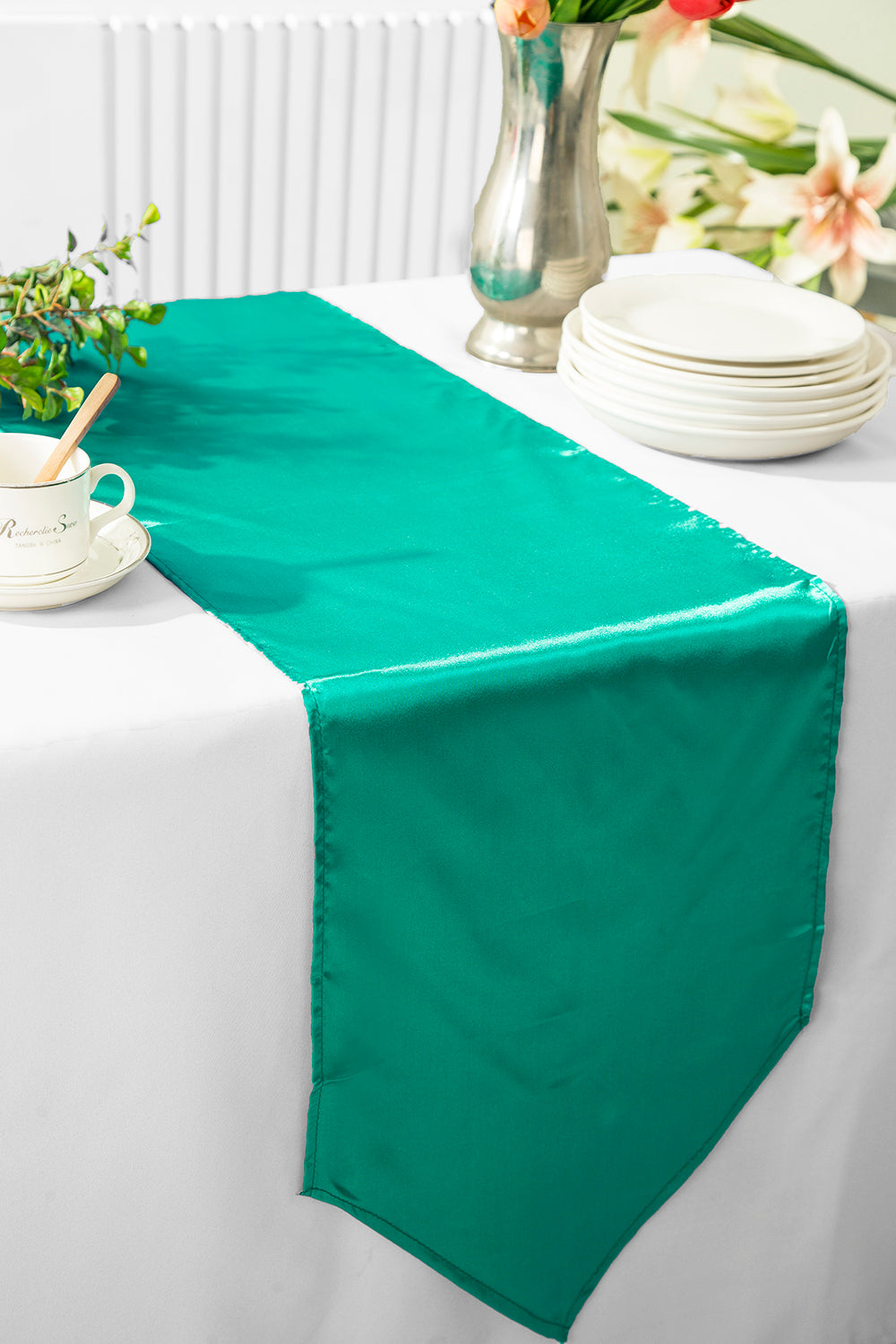 13.5"x108" Satin Table Runner - Jade (1pc)