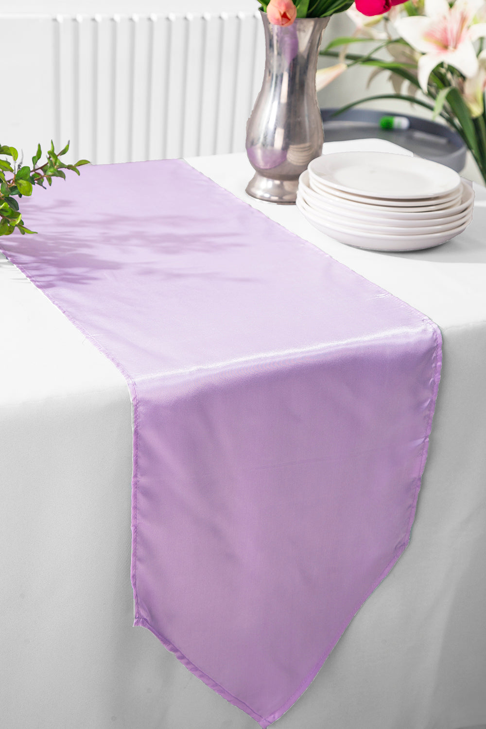 13.5"x108" Satin Table Runner - Lavender (1pc)