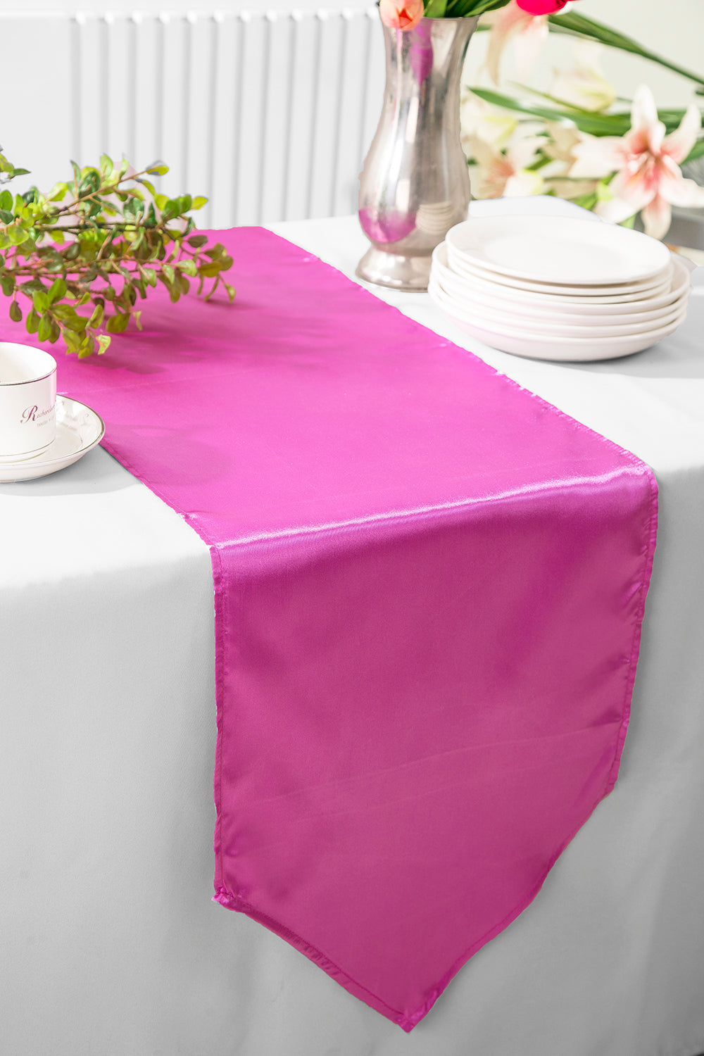 13.5"x108" Satin Table Runner - Magenta/Azalea (1pc)