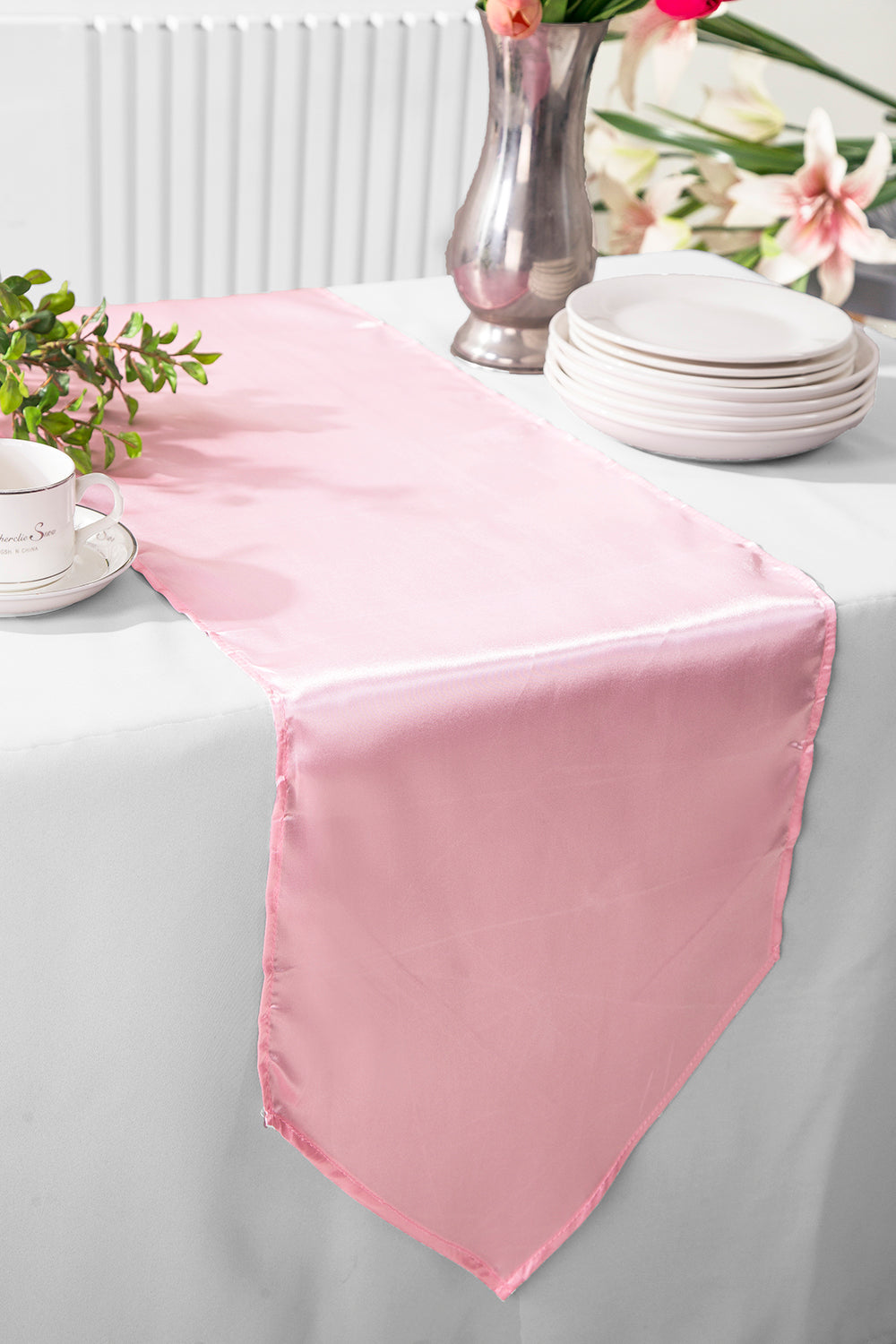 13.5"x108" Satin Table Runner - Pink (1pc)