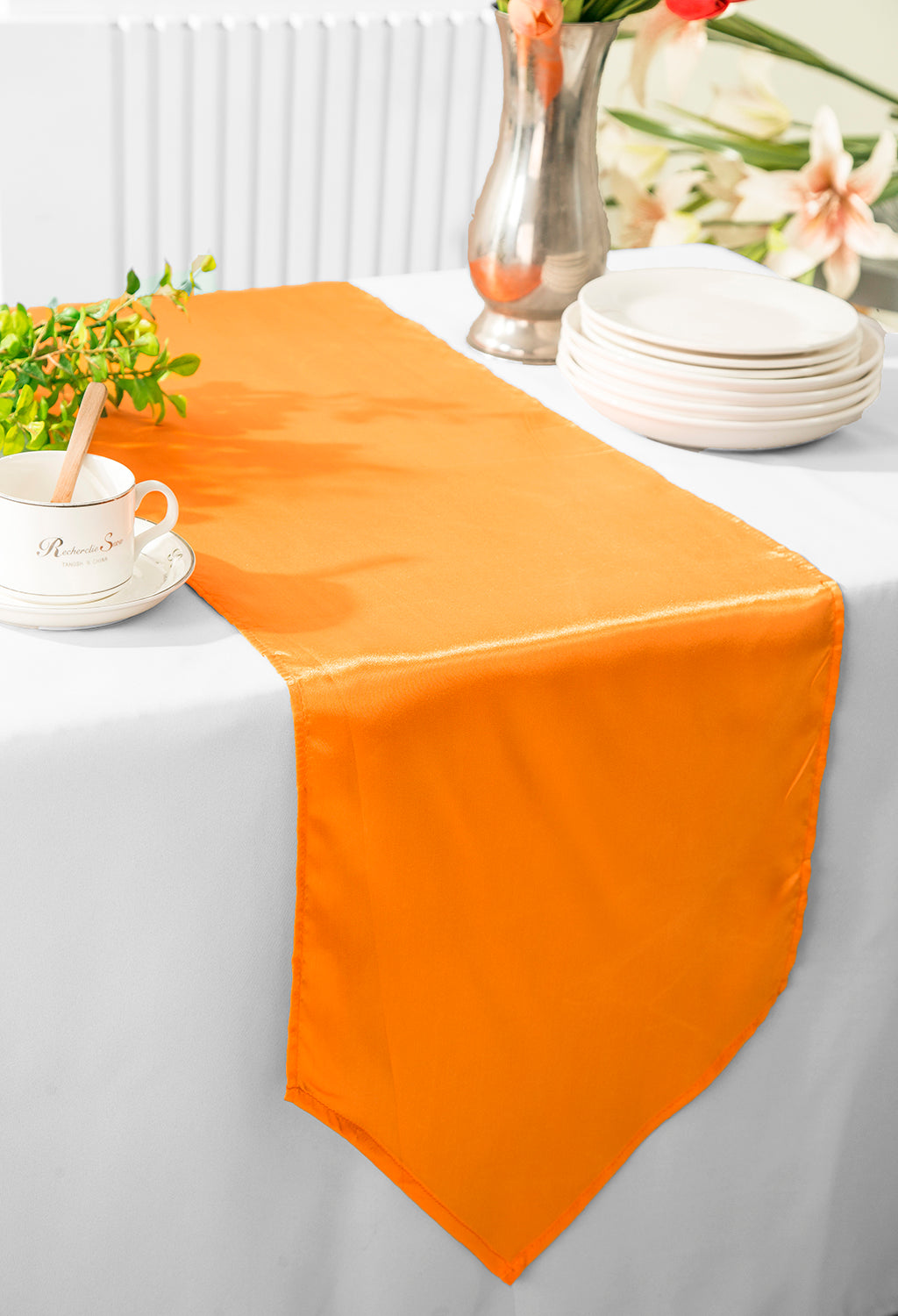 13.5"x108" Satin Table Runner - Tangerine (1pc)