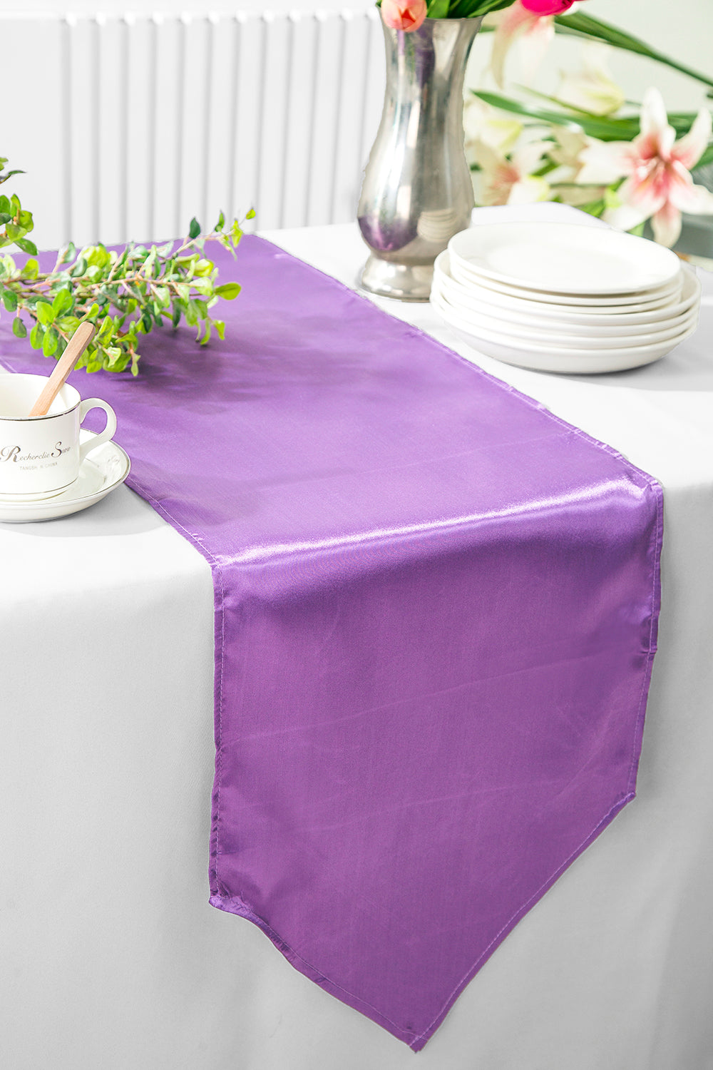 13.5"x108" Satin Table Runner - Victoria Lilac (1pc)