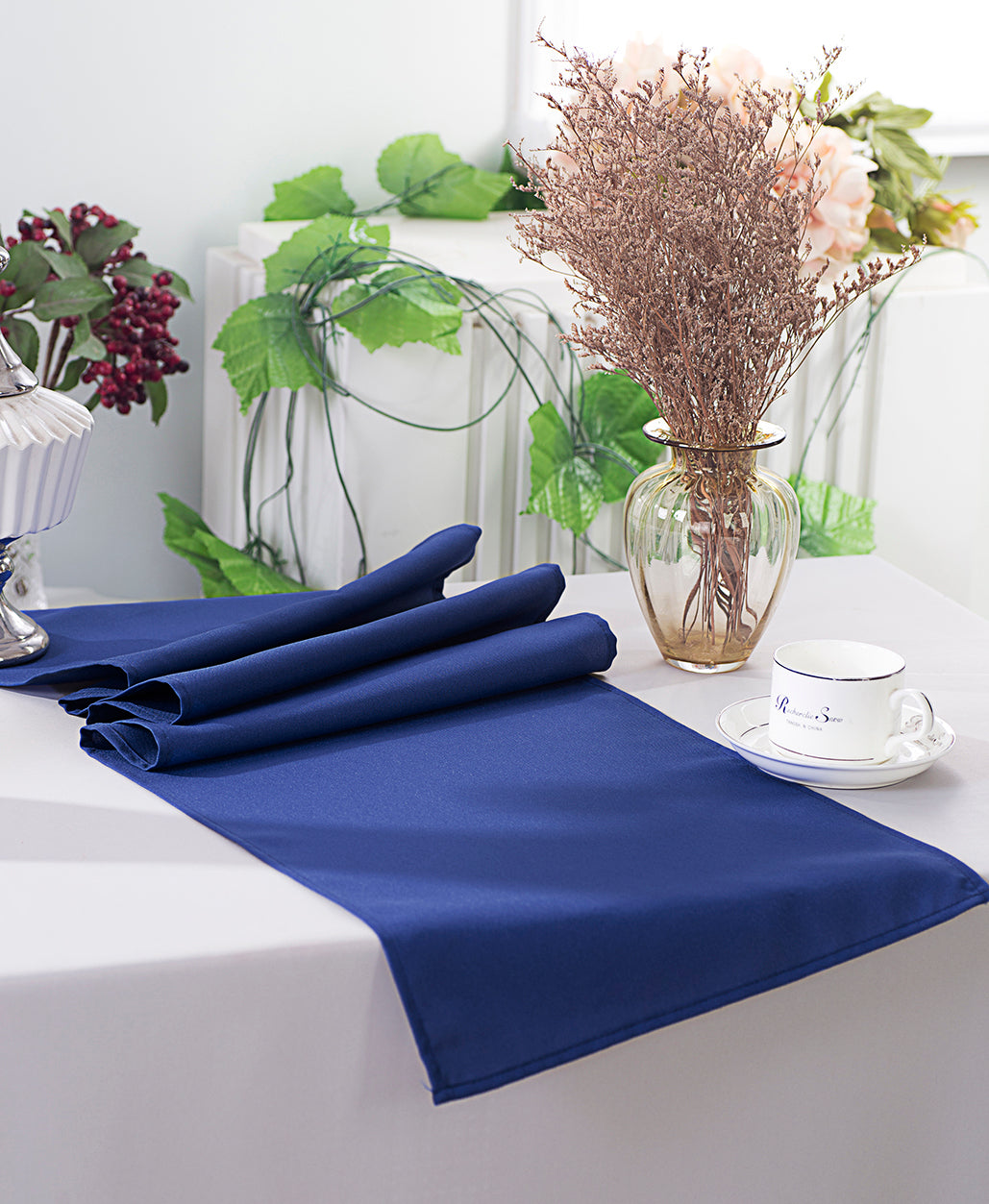 13"x108" Polyester Table Runners - Navy Blue (1pc)