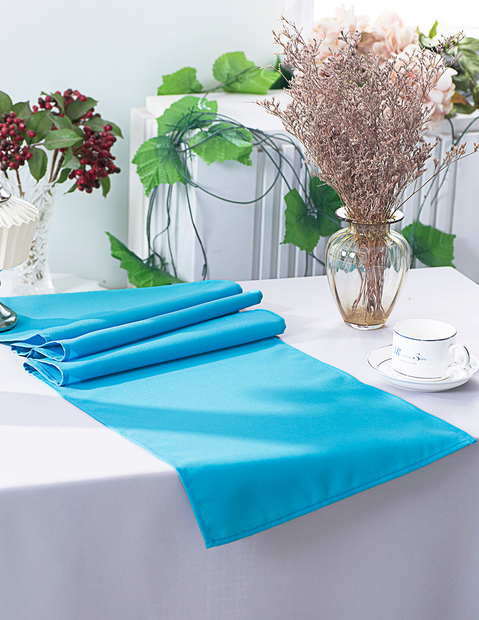 13"x108" Polyester Table Runners - Turquoise (1pc)