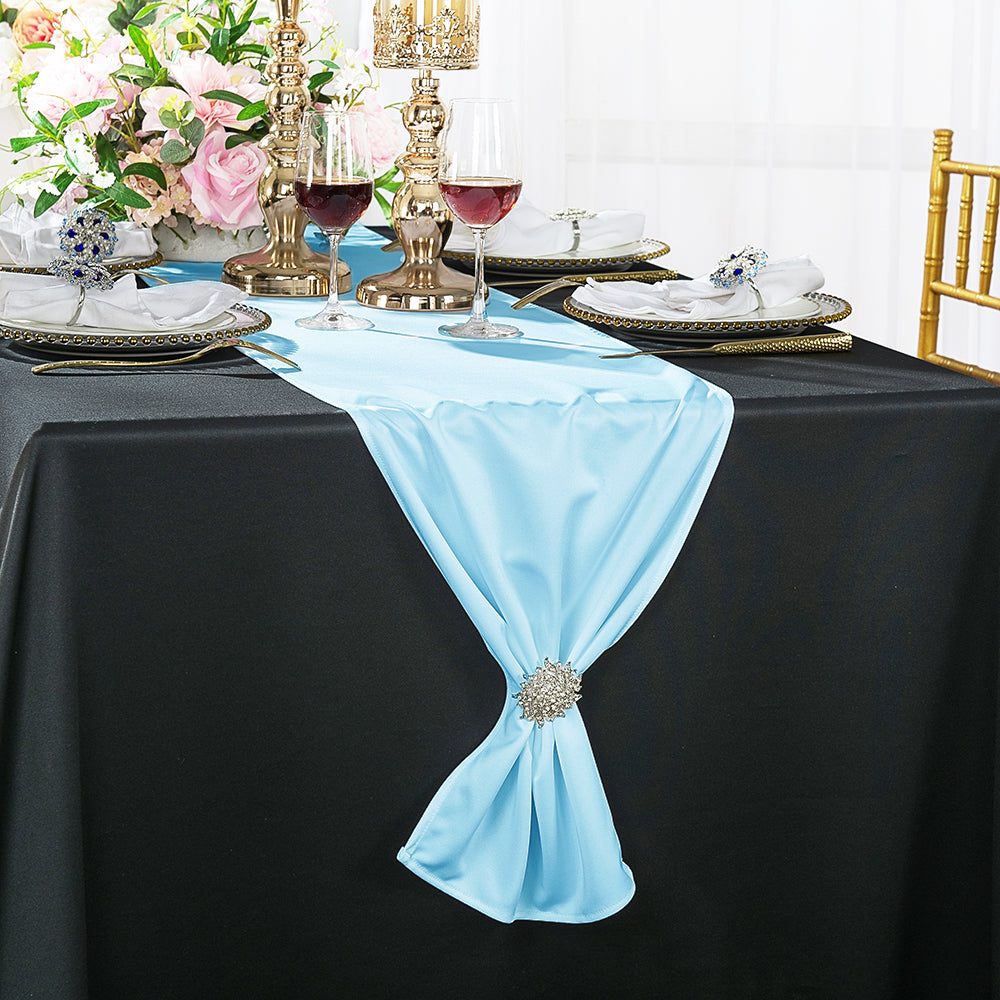13"x108" Scuba (Wrinkle-Free) (220 GSM) Table Runner - Baby Blue (1pc)
