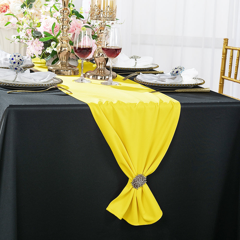 13"x108" Scuba (Wrinkle-Free) (220 GSM) Table Runner - Canary Yellow (1pc)