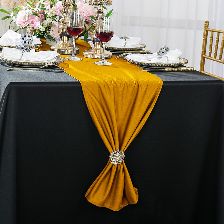 13"x108" Scuba (Wrinkle-Free) (240 GSM) Table Runner - Gold (1pc)