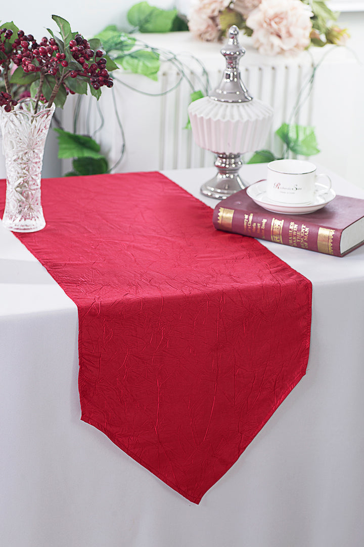 13"x108" Crushed Taffeta Table Runner - Apple Red (1pc)