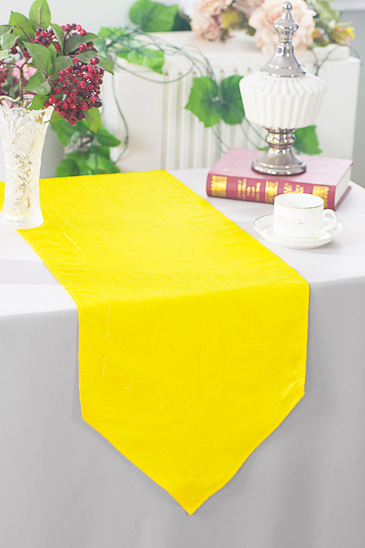 13"x108" Crushed Taffeta Table Runner - Canary Yellow (1pc)