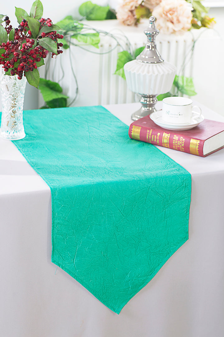 13"x108" Crushed Taffeta Table Runner - Tiff Blue/Aqua Blue (1pc)
