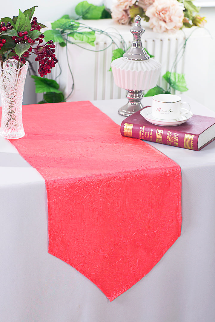 13"x108" Crushed Taffeta Table Runner - Coral (1pc)
