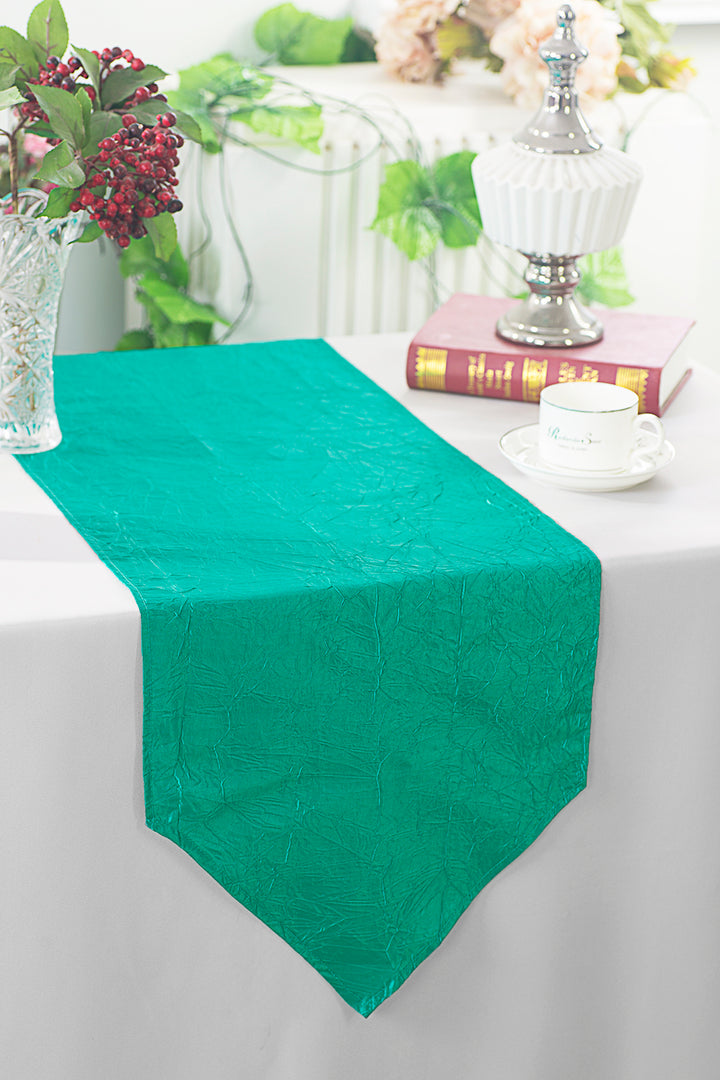 13"x108" Crushed Taffeta Table Runner - Jade (1pc)