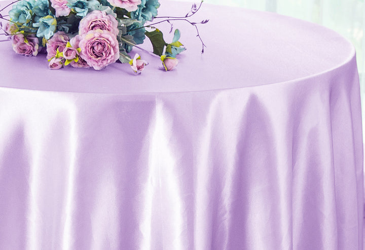 Nappe ronde en satin robuste de 132 po - Lavande (1 pièce)