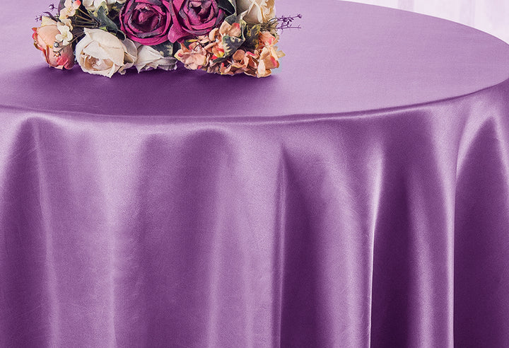 Nappe ronde en satin robuste de 132 po - Glycine (1 pièce)