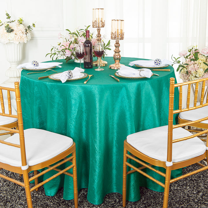 108" Seamless Round Crushed Taffeta Tablecloth - Jade (1pc)