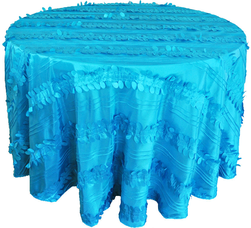 132" Round Forest Taffeta Tablecloth - Turquoise (1pc)