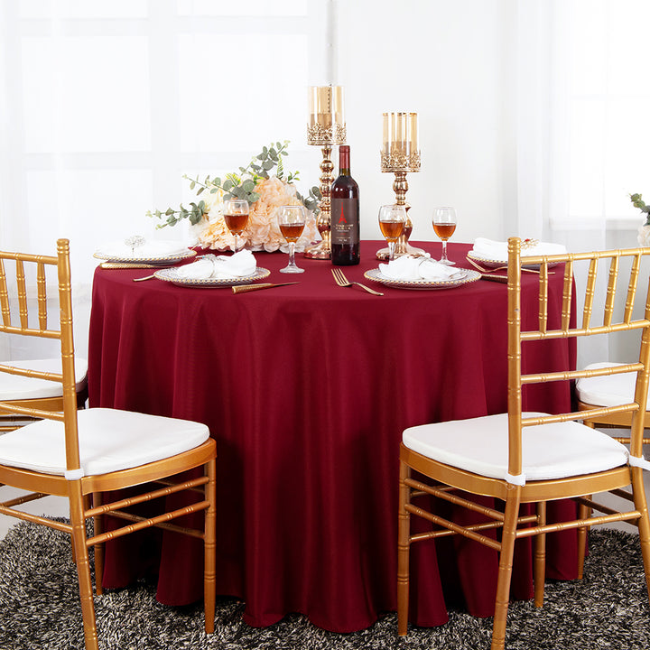 Nappe ronde en polyester 108" - Rouge pomme (1pc)