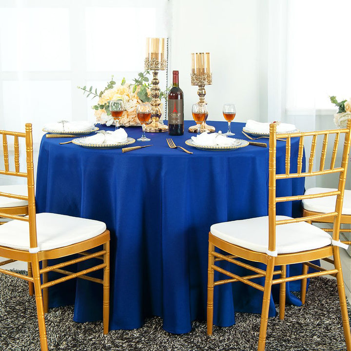 108" Seamless Round Premium Polyester (240 GSM) Tablecloth - Royal Blue (1pc)