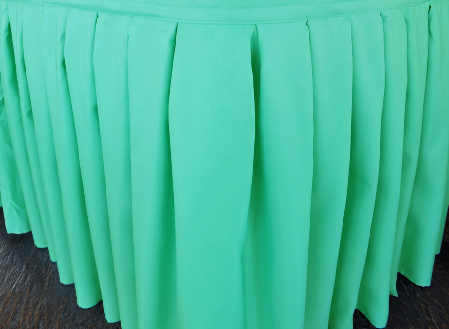 21'x29" Accordion Pleat Polyester (220 GSM) Table Skirts - Tiff Blue/Aqua Blue (1pc)