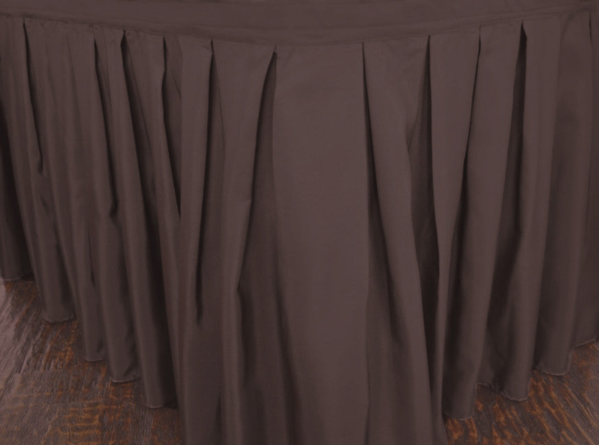 21'x29" Accordion Pleat Polyester (220 GSM) Table Skirts - Chocolate (1pc)