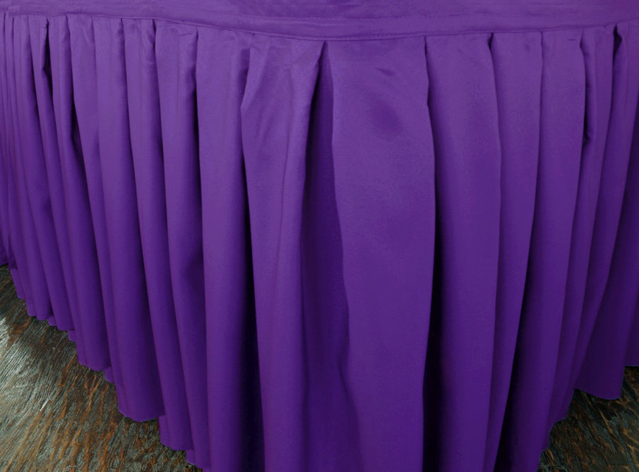 21'x29" Accordion Pleat Polyester (220 GSM) Table Skirts - Regency Purple (1pc)