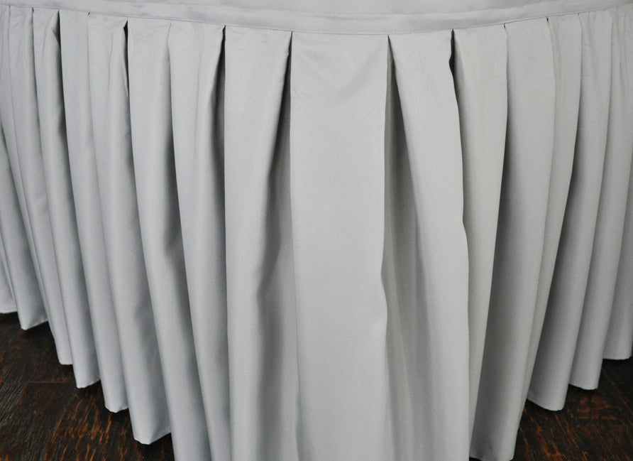 17'x29" Accordion Pleat Polyester (220 GSM) Table Skirt - Silver (1pc)