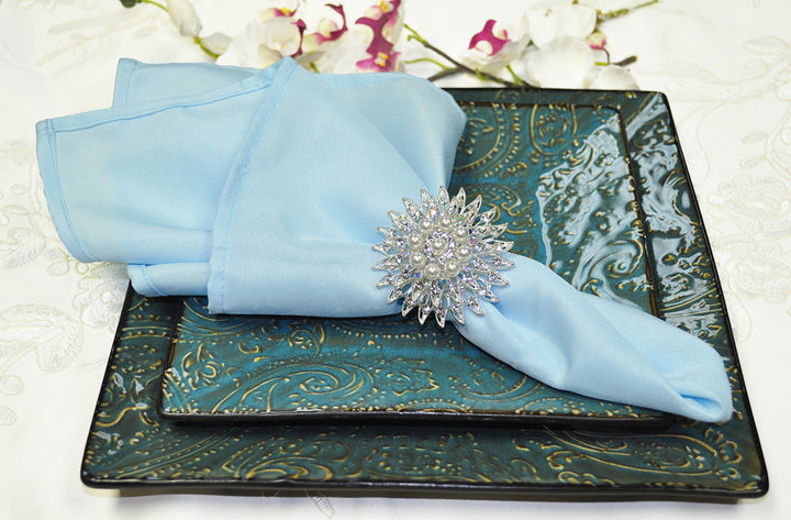 20"x20" Premium Polyester (240 GSM) Napkins - Baby Blue (10pcs/pk)